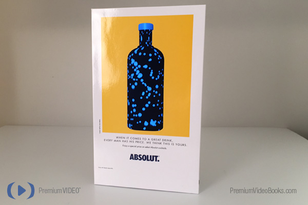 Absolut custom video book cover