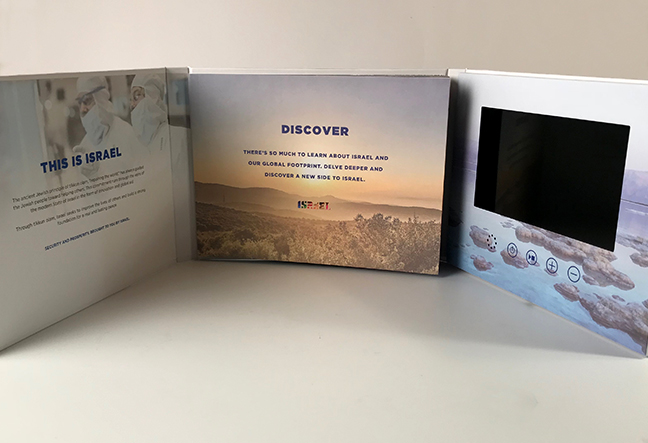ISRAEL Tri Fold Hard Cover Video Book with Printed Booklet